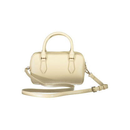 Mario Valentino Beige Leather Handbag with Adjustable Strap
