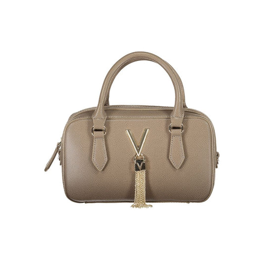 Mario Valentino Brown Leather Effect Handbag with Dual Handles