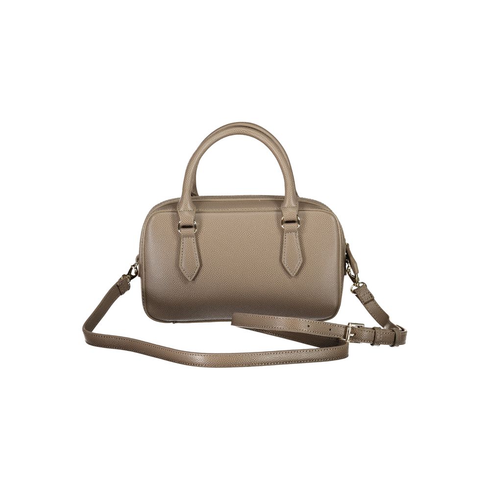Mario Valentino Brown Leather Effect Handbag with Dual Handles