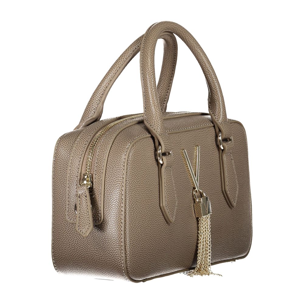 Mario Valentino Brown Leather Effect Handbag with Dual Handles