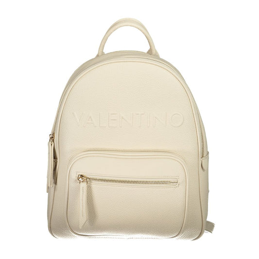 Mario Valentino Beige Leather Effect Backpack with Contrast Details