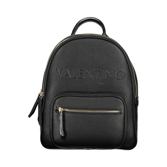 Mario Valentino Black Leather Effect Backpack with Adjustable Straps