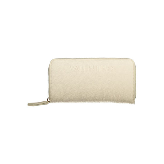 Mario Valentino Beige Leather Effect Wallet with Iconic Logo
