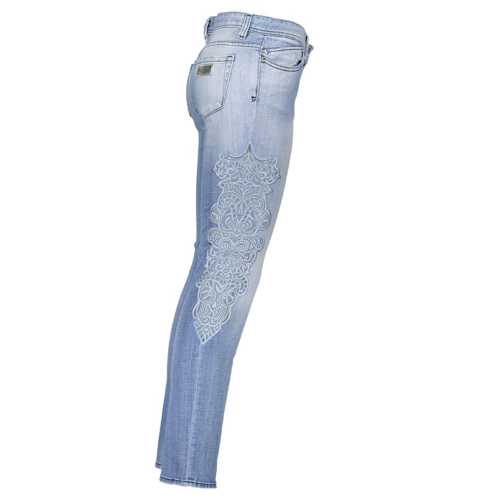 Light Blue Cotton Women Jeans