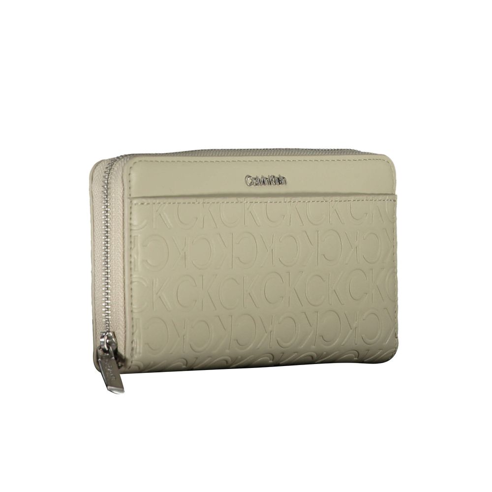 Calvin Klein Beige Faux Leather Women's Wallet
