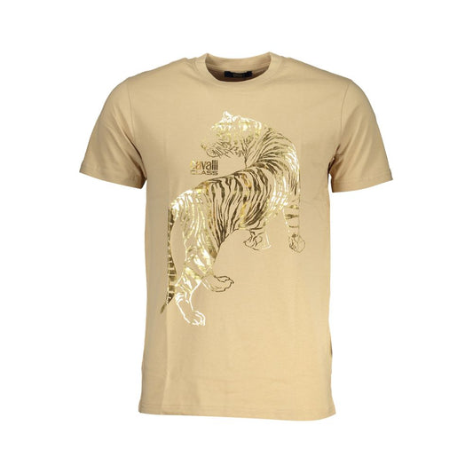 Cavalli Class Beige Cotton T-Shirt - Bold Street Chic