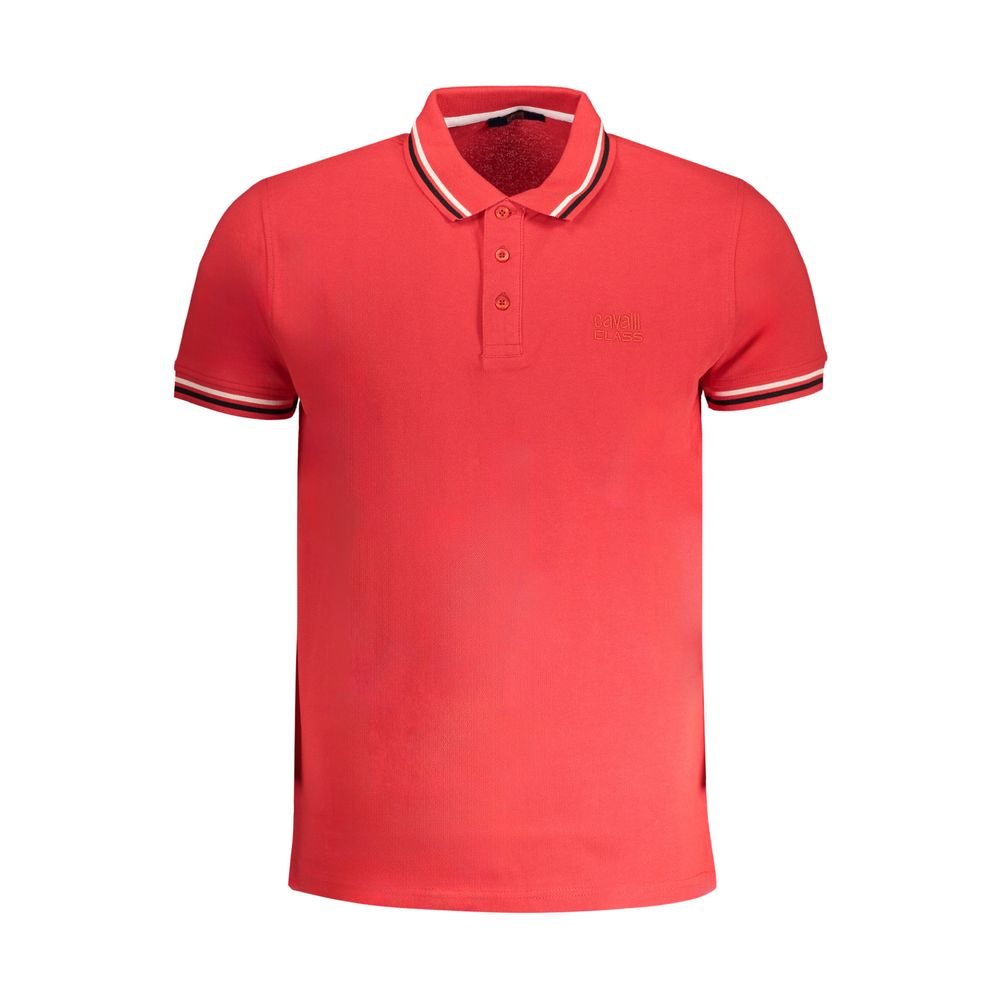 Cavalli Class Red Cotton Polo Shirt - Stylish Comfort Redefined