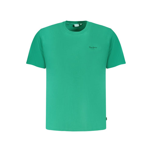 Pepe Jeans Green Cotton T-Shirt - Sustainable Style