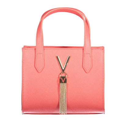 Mario Valentino Pink Faux Leather Handbag with Zip Closure