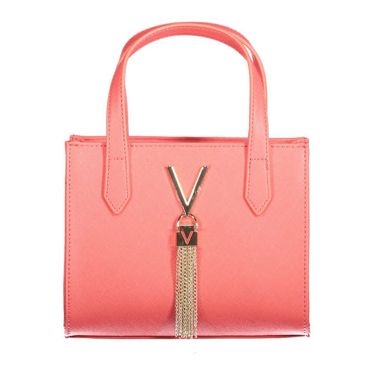 Mario Valentino Pink Faux Leather Handbag with Zip Closure