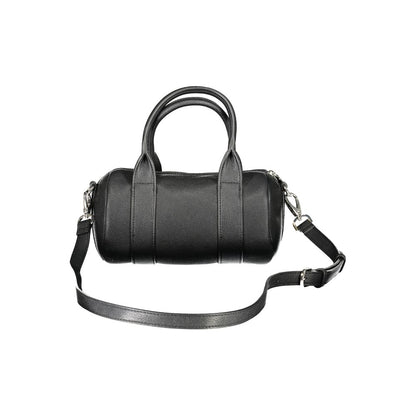Mario Valentino Black Leather Effect Handbag with Adjustable Straps