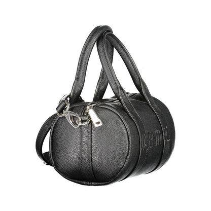 Mario Valentino Black Leather Effect Handbag with Adjustable Straps