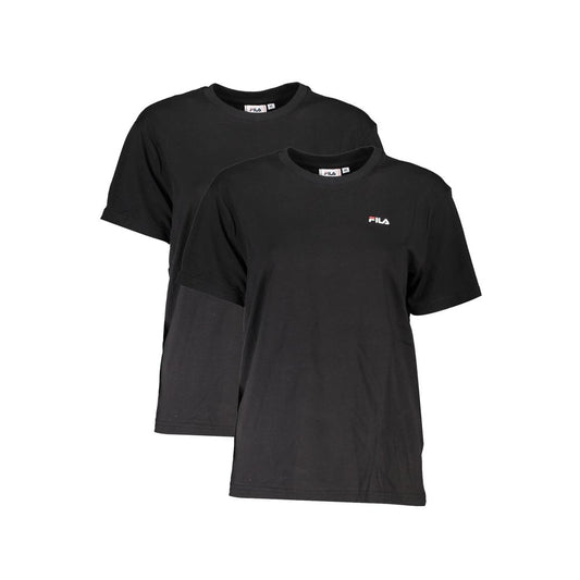 Fila Black Cotton Women's T-Shirt Bi-Pack