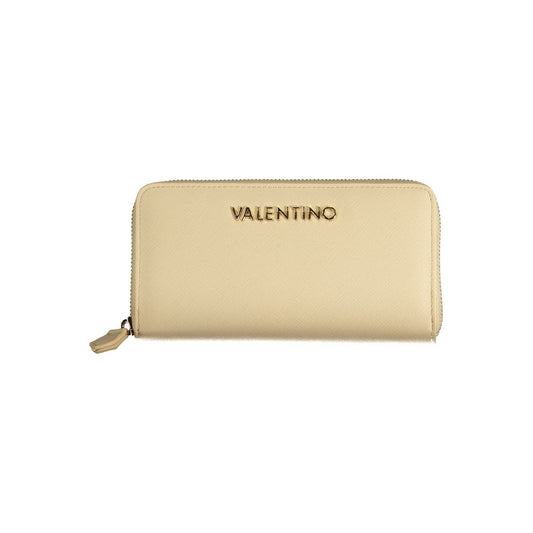Mario Valentino Beige Leather Effect Wallet with Elegant Detailing
