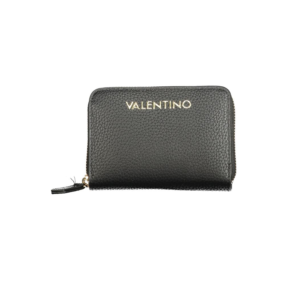 Mario Valentino Black Leather-effect Wallet with Zip Closure
