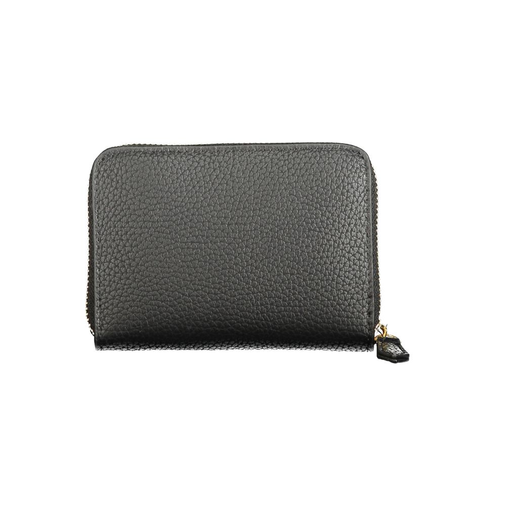 Mario Valentino Black Leather-effect Wallet with Zip Closure
