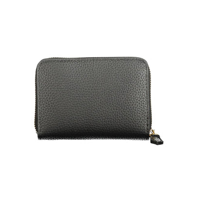 Mario Valentino Black Leather-effect Wallet with Zip Closure