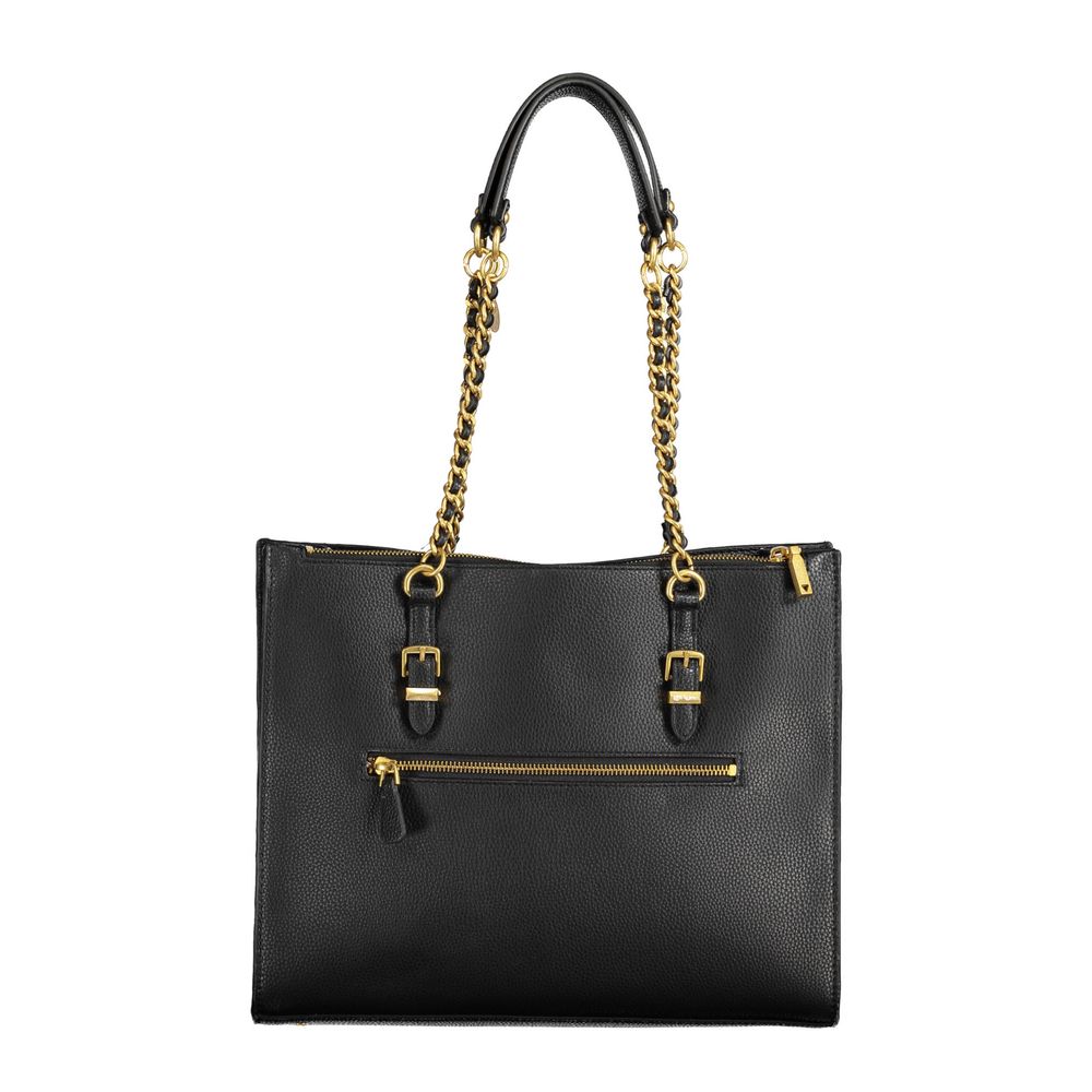 Guess Jeans Black Handbag – Faux Leather, Chic Sophistication