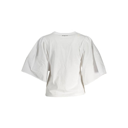 Desigual White Cotton Women T-Shirt - Bold Expression of Style