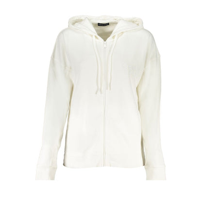 North Sails White Cotton Sweater - Hooded Brushed Sweatshirt