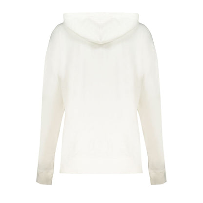 North Sails White Cotton Sweater - Hooded Brushed Sweatshirt