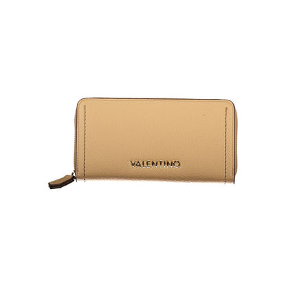 Mario Valentino Beige Faux Leather Women's Wallet with Iconic Logo