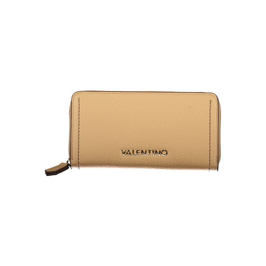 Mario Valentino Beige Faux Leather Women's Wallet with Iconic Logo