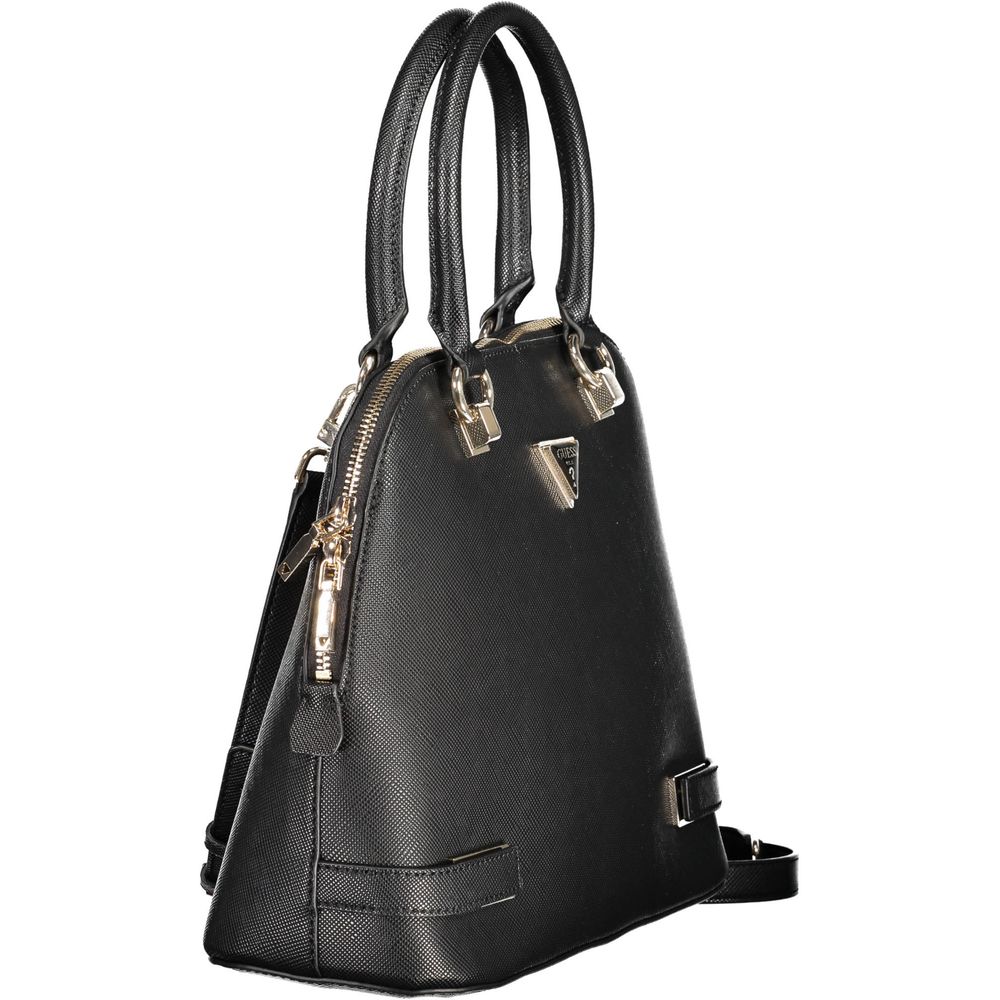 Guess Jeans Black Handbag – Faux Leather, Stylish Multi-Functional Design