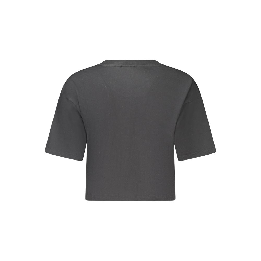 Fila Black Cotton Tops & T-Shirt - Locri Loose Cropped Design