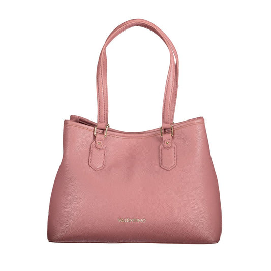 Mario Valentino Pink Faux Leather Handbag with Dual Compartment