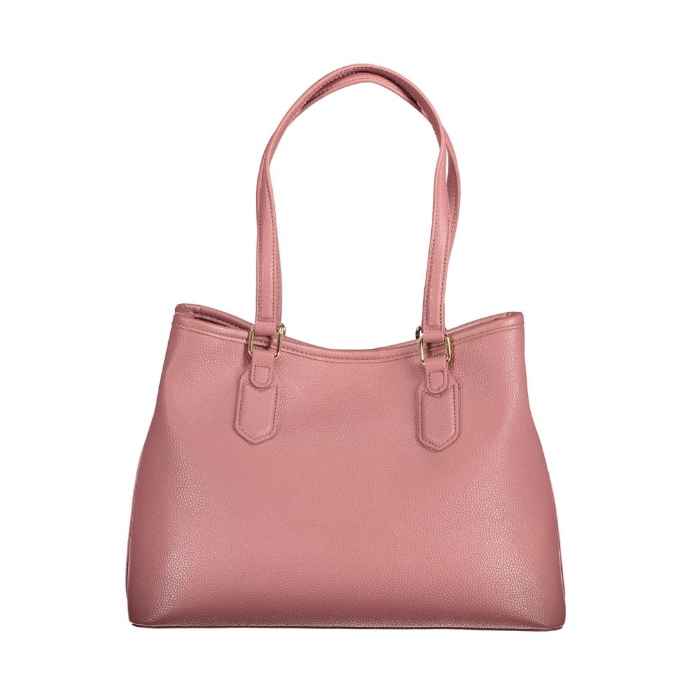 Mario Valentino Pink Faux Leather Handbag with Dual Compartment