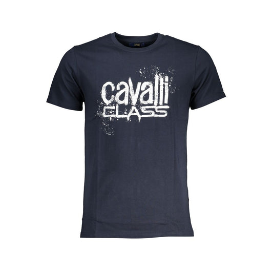 Cavalli Class Blue Cotton T-Shirt - Bold Urban Essential