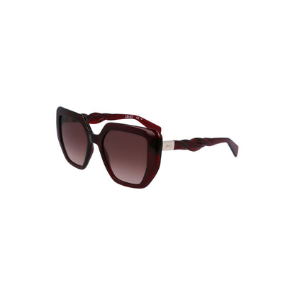 Liu Jo Women’s Sunglasses – Red Square Frame with Smoked Gradient Lenses, 52mm