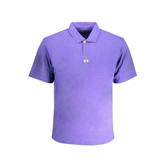 La Martina Purple Cotton Polo Shirt - Timeless Elegance Meets Sporty Sophistication