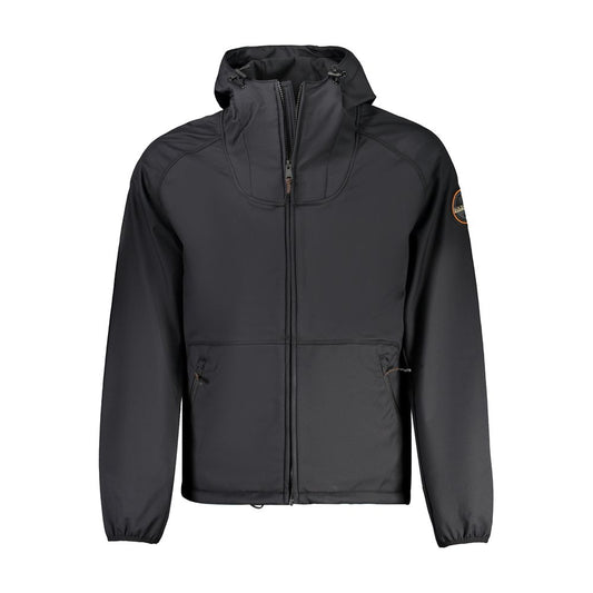 Napapijri Black Hooded Jacket with Contrast Detailing