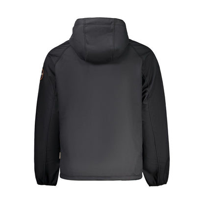 Napapijri Black Hooded Jacket with Contrast Detailing
