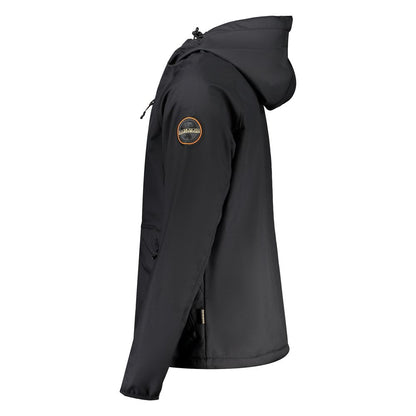 Napapijri Black Hooded Jacket with Contrast Detailing