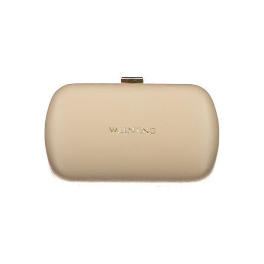 Mario Valentino Beige Leather-Finish Handbag with Chain Strap