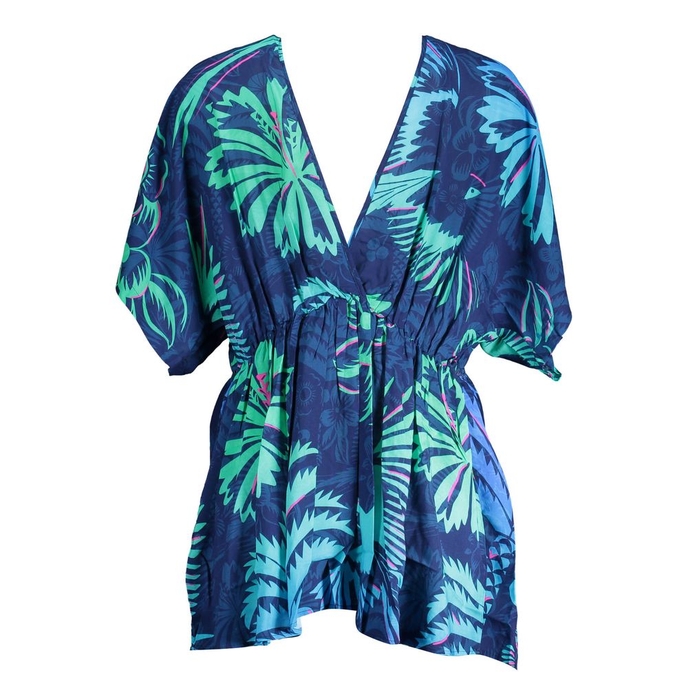 Desigual Blue Cotton Mini Summer Tunic Dress