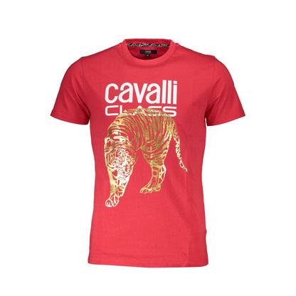 Cavalli Class Red Cotton Men T-Shirt