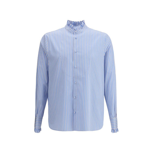 Valentino Striped Plastron and Ruffle Shirt