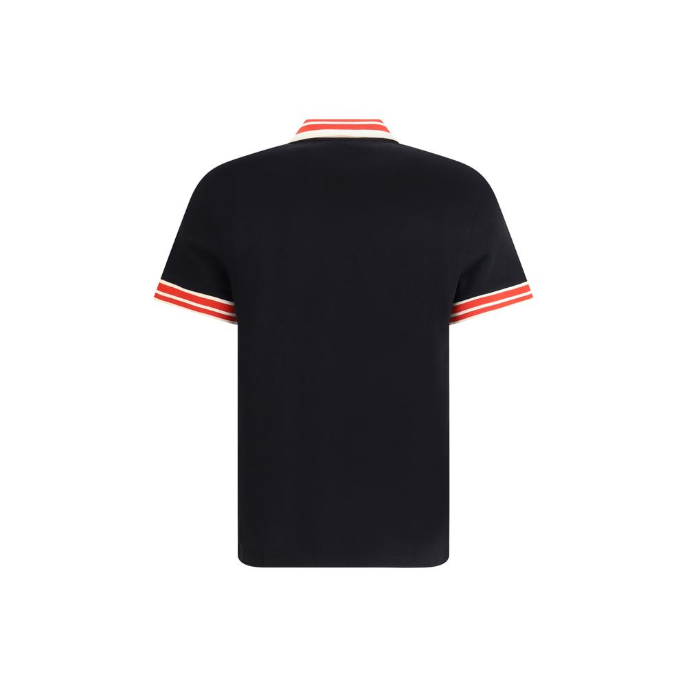 Valentino Black Cotton Polo Shirt: Sporty Elegance Redefined