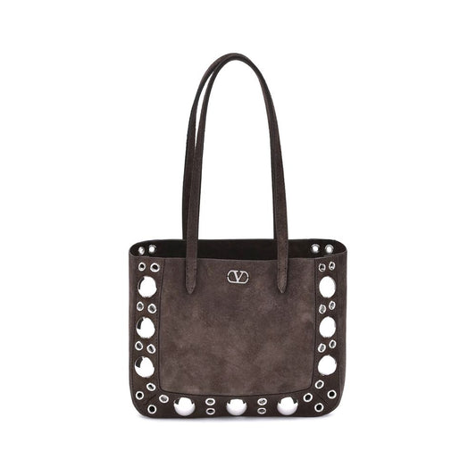 Valentino Garavani Brown Suede Nellcôte Tote Bag