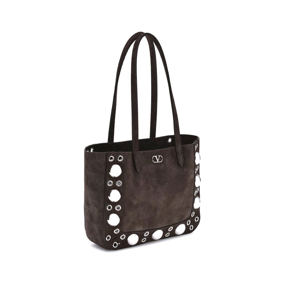 Valentino Garavani Brown Suede Nellcôte Tote Bag