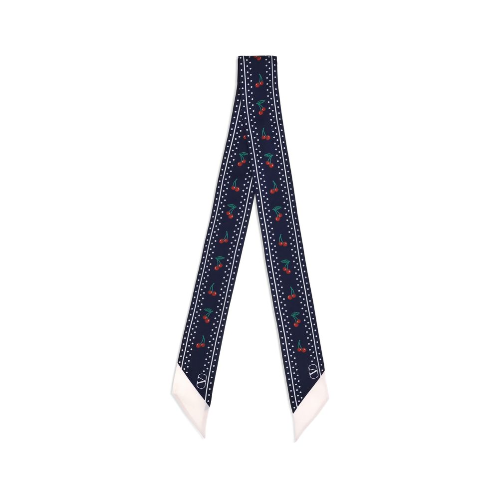 Valentino Garavani Cherry-Print Silk Bandeaux Scarf