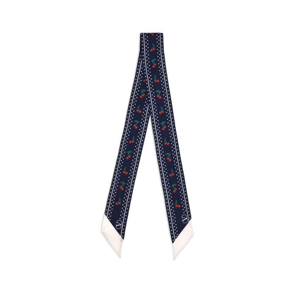 Valentino Garavani Cherry-Print Silk Bandeaux Scarf