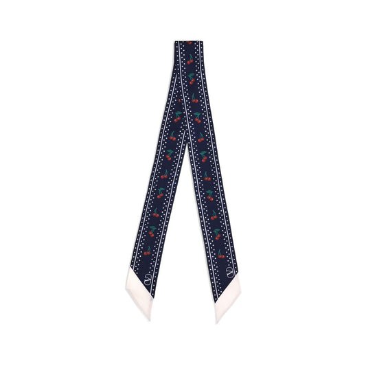 Valentino Garavani Cherry-Print Silk Bandeaux Scarf
