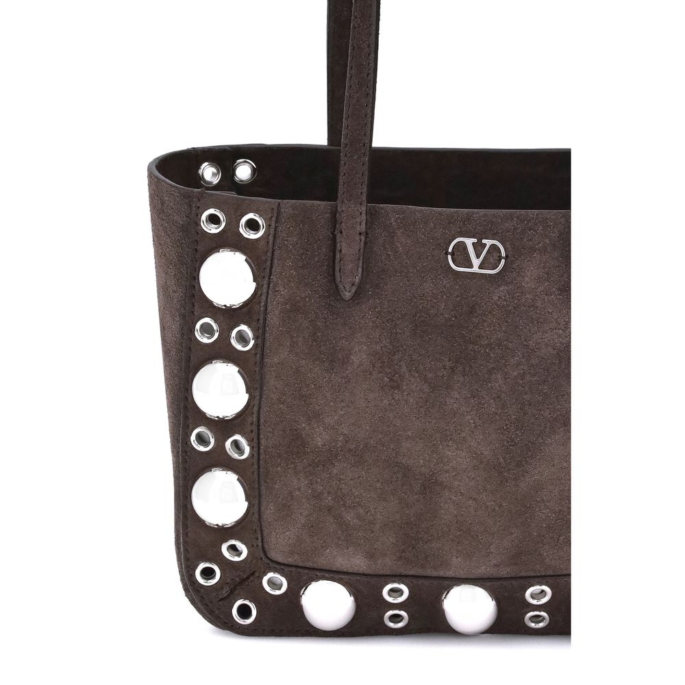 Valentino Garavani Brown Suede Nellcôte Tote Bag