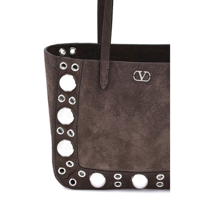 Valentino Garavani Brown Suede Nellcôte Tote Bag
