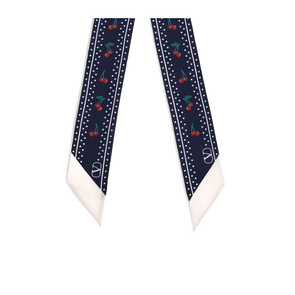 Valentino Garavani Cherry-Print Silk Bandeaux Scarf